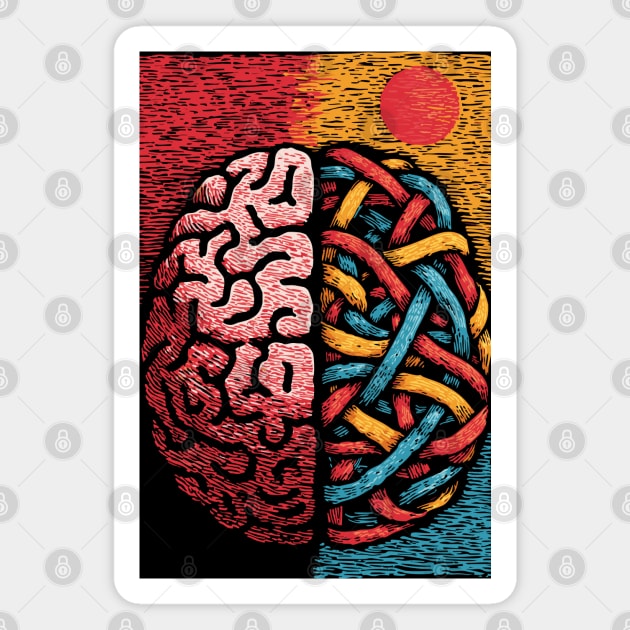 Left Brain Right Brain | Logic and Creativity Art Magnet by TuncGK